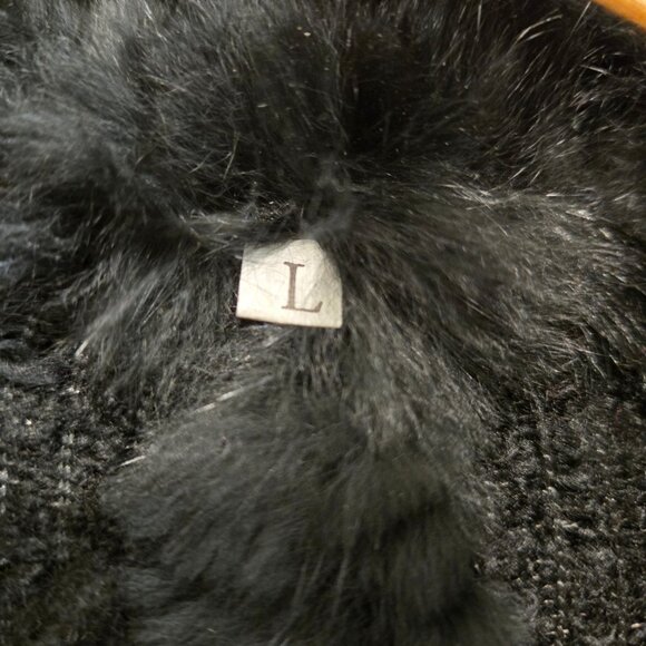 Elegant Italian Rabbit Fur Knit Long Coat - Picture 6 of 9
